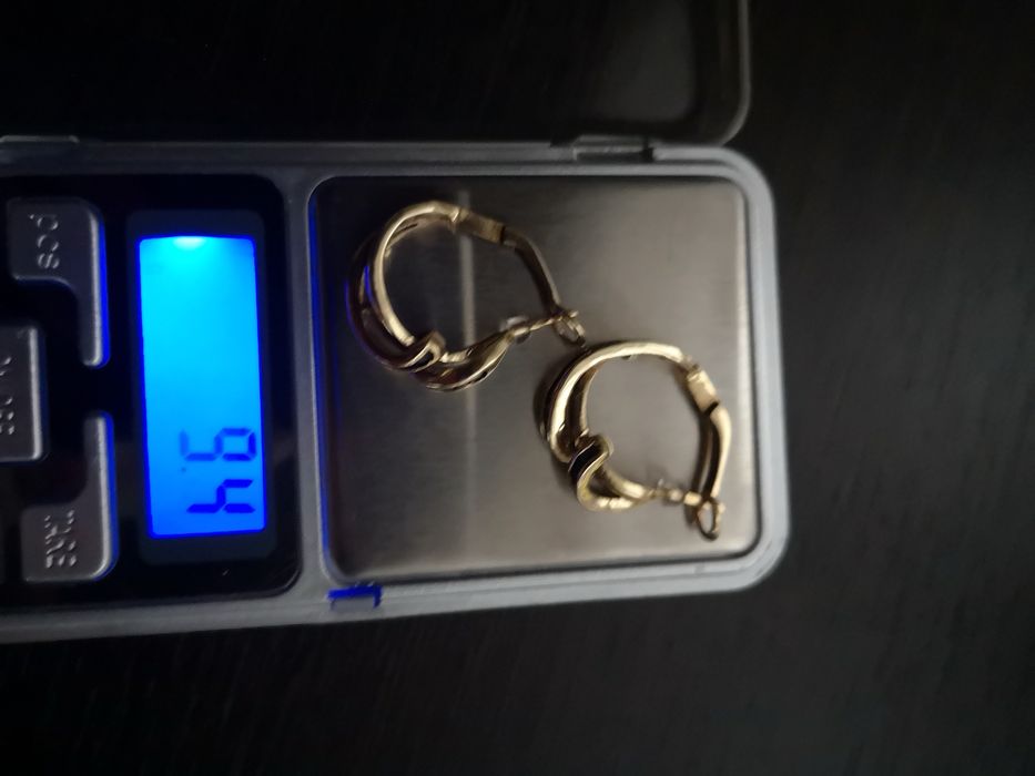 Серёжки-кольца золото ювелирный завод сапфир