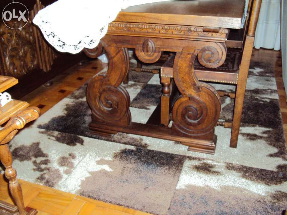 Mesa Renasceça / Século com gavetas e extensível