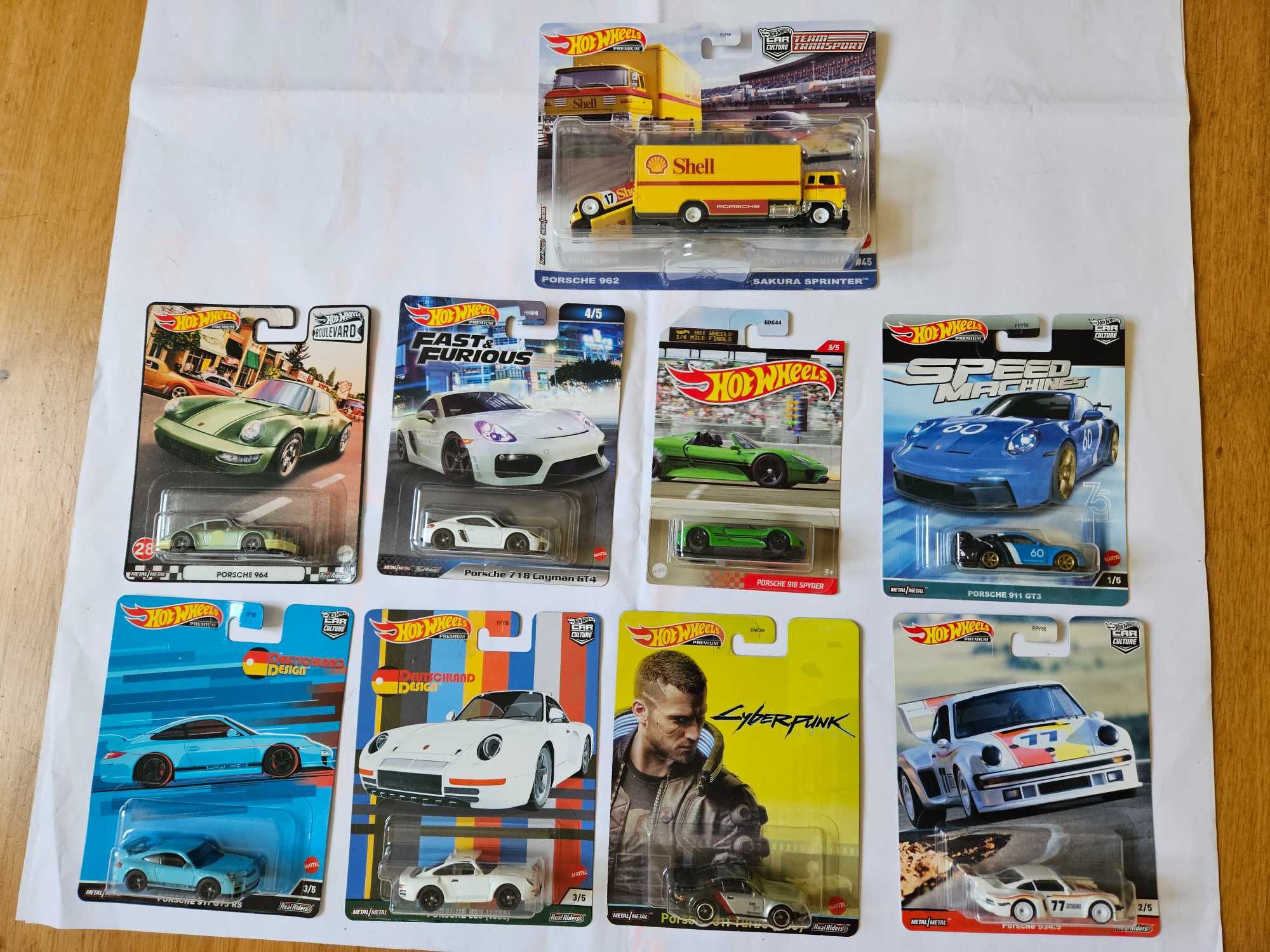 Porsche Hot Wheels, Hot Wheels Premium, Matchbox, Majorette 83szt