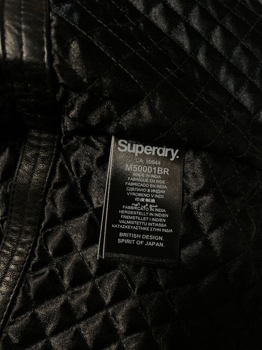 Чоловіча мотокуртка з натуральної шкіри Superdry Moto Racer