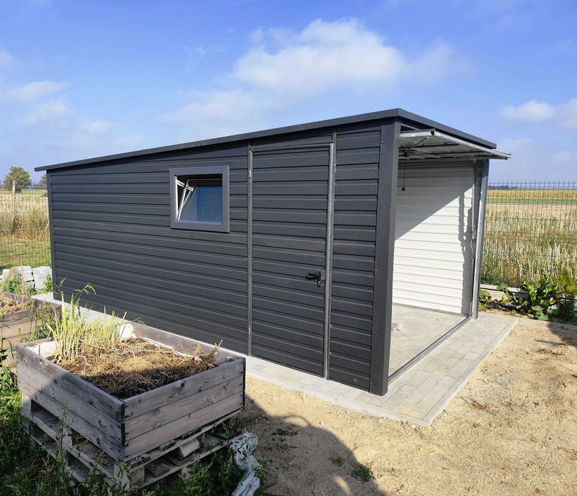 Garaż 3mx5m w kolorze Antracyt + Okno + Drzwi PROMOCJA