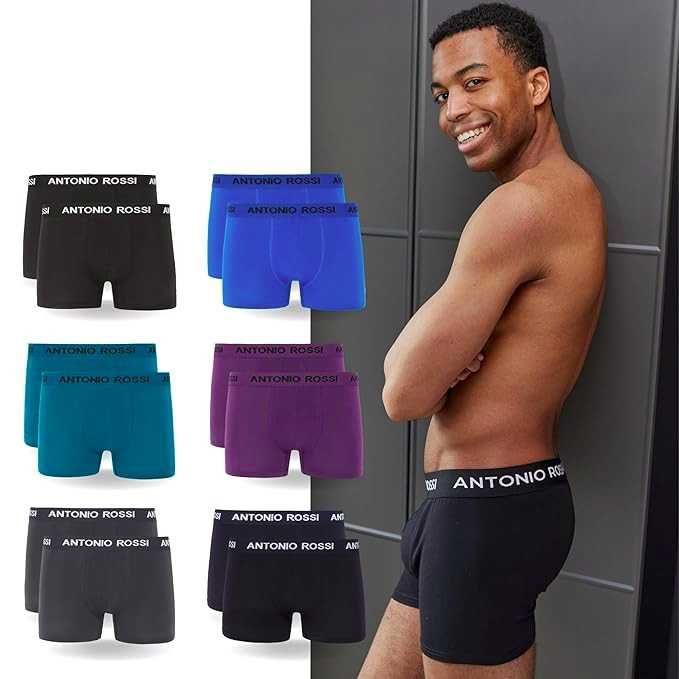 Męskie Bokserki 12-Pak ANTONIO ROSSI Hipster Elastyczny Pas Bawełna S