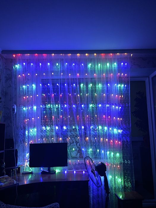 Гірлянда штора різнокольорова