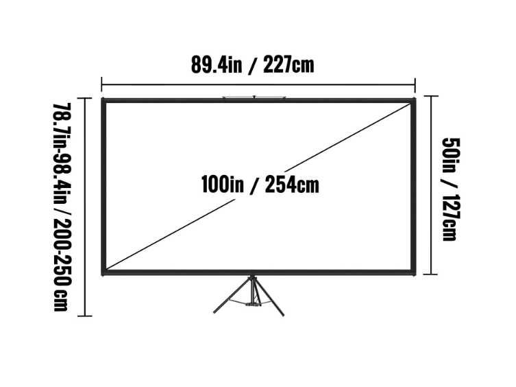 Przenośny Ekran Projekcyjny na Stojaku - 100 Cali Ultra HD