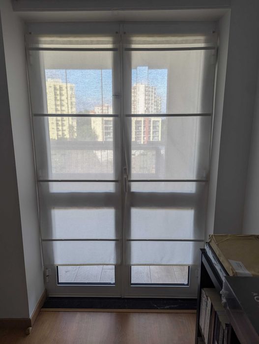 Conjunto 2 estores de tecido IKEA Ringblomma branco 60 cm