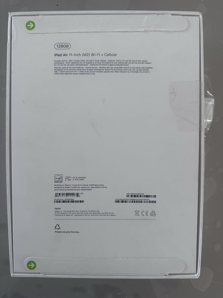 Apple iPad Air 11 М2 2024 Wi-Fi + Cellular 128GB Space Gray (MUXD3)