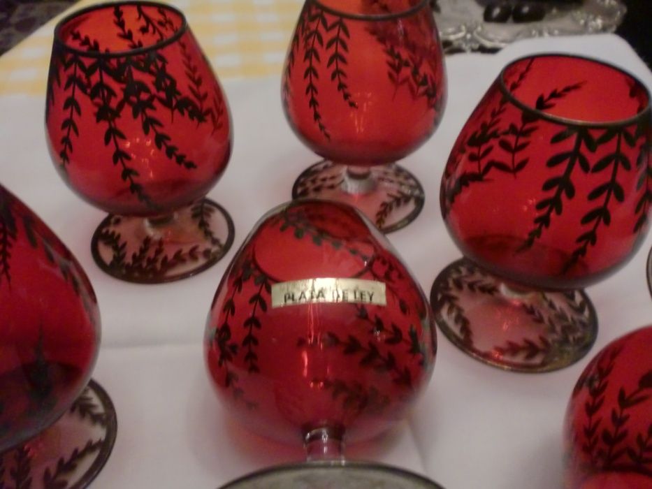 Balões brandi cristal com incrustações de prata