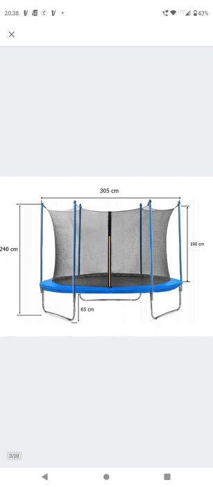 Trampolina z siatką trampolina 305 cm ogrodowa