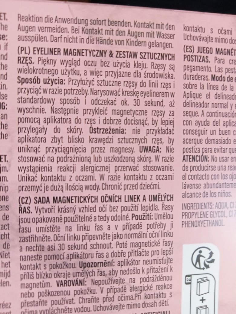 Rzesy magnetyczne Magnetyczny eyeliner plus sztuczne rzeszy