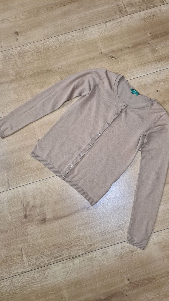 Sweter Kardigan MONTEGO. Rozmiar XS. Beżowy