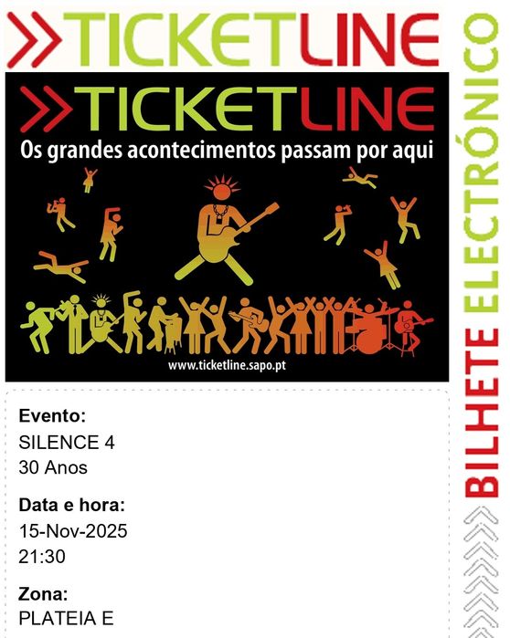 Bilhetes Silence 4 dia 15 de novembro