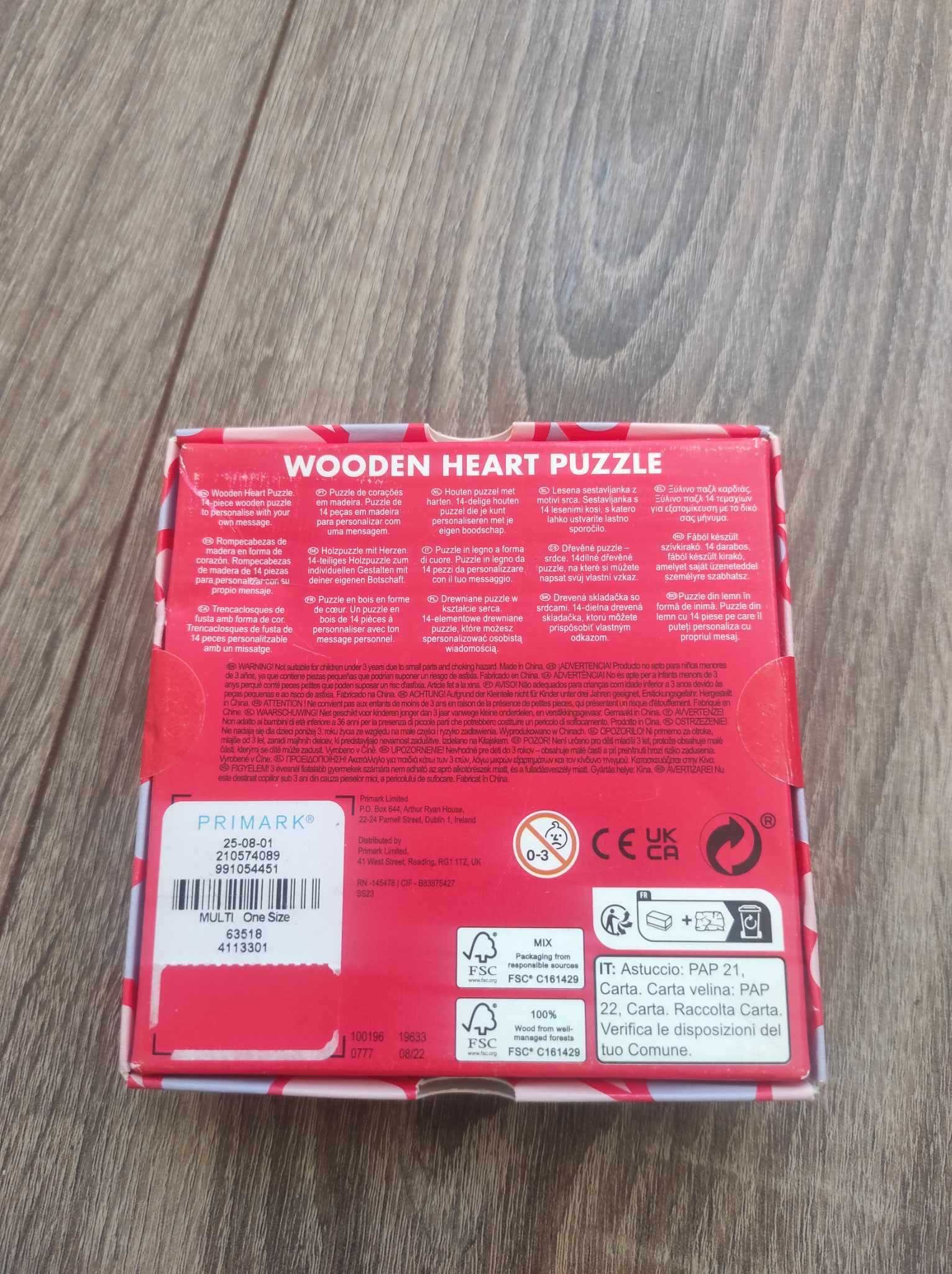 Drewniane puzzle walentynki walenty miłość personalizowane