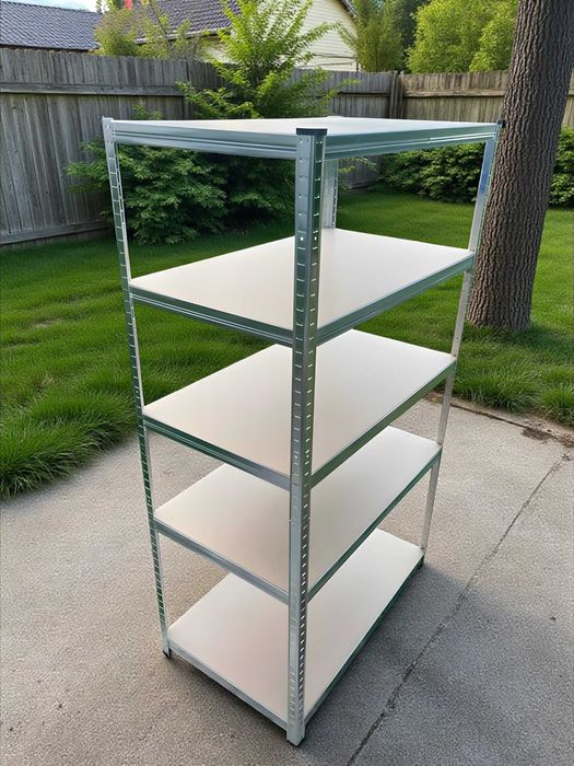 Стелаж металевий з МДФ полицями — для дому, гаража, складу