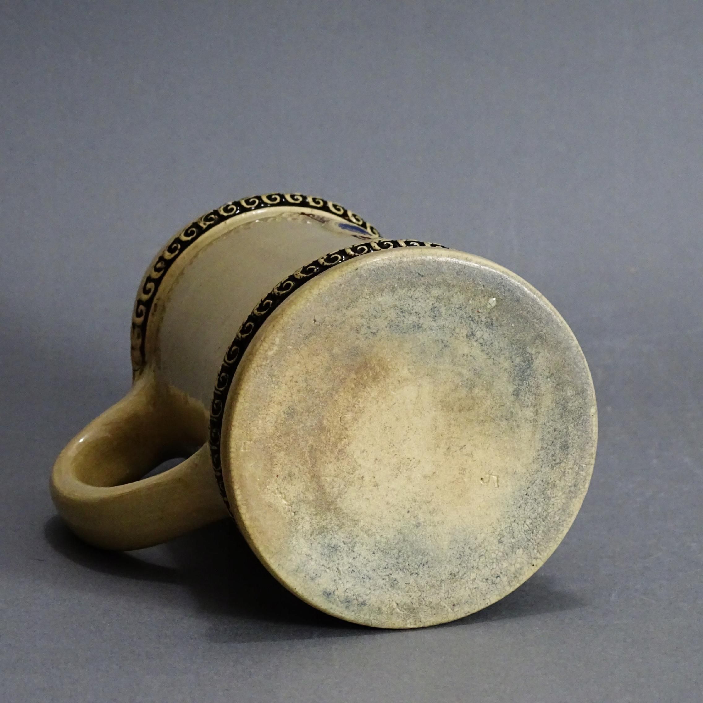 przełom xix i xx wieku piękny zabytkowy kufel ceramiczny