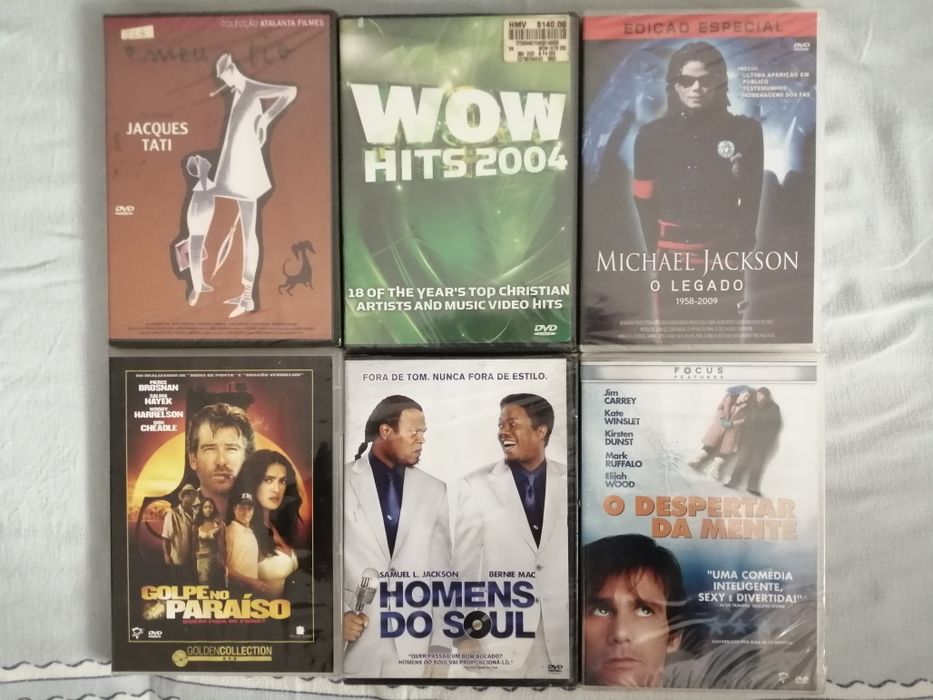 Lote de 35 DVDs, 21 ainda selados