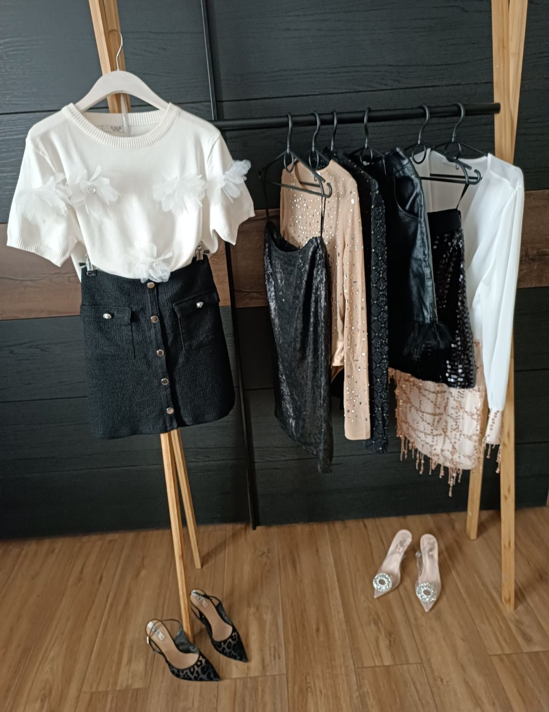 Bluzka z dzianiny S/M/L kwiaty 3 D