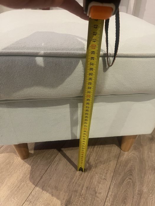 Fotel uszak z podnóżkiem miętowy