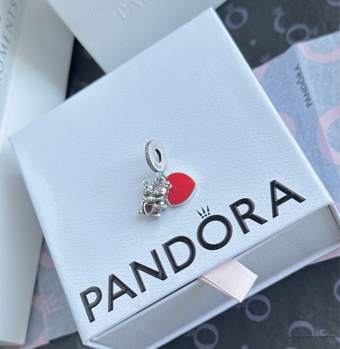 Серебряный шарм pandora s925 ale пандора минни микки маус с сердцем