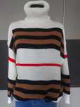 Modny stylowy ciepły włoski golf paski over wełna  Italy onesize