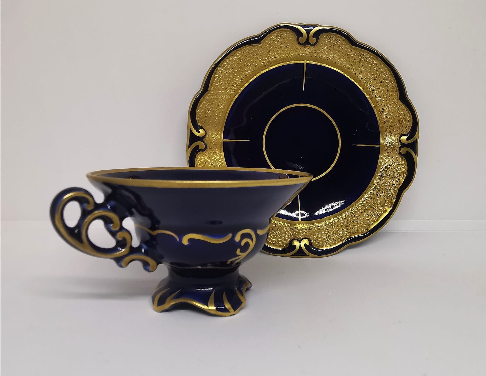 Porcelana ILMENAU Serwis do MOKKA Kobalt BRABANT