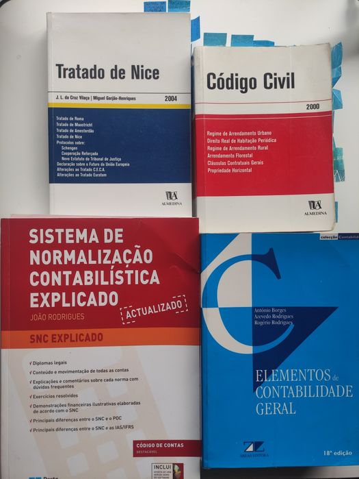 Conjunto livros de gestão/contabilidade/direito