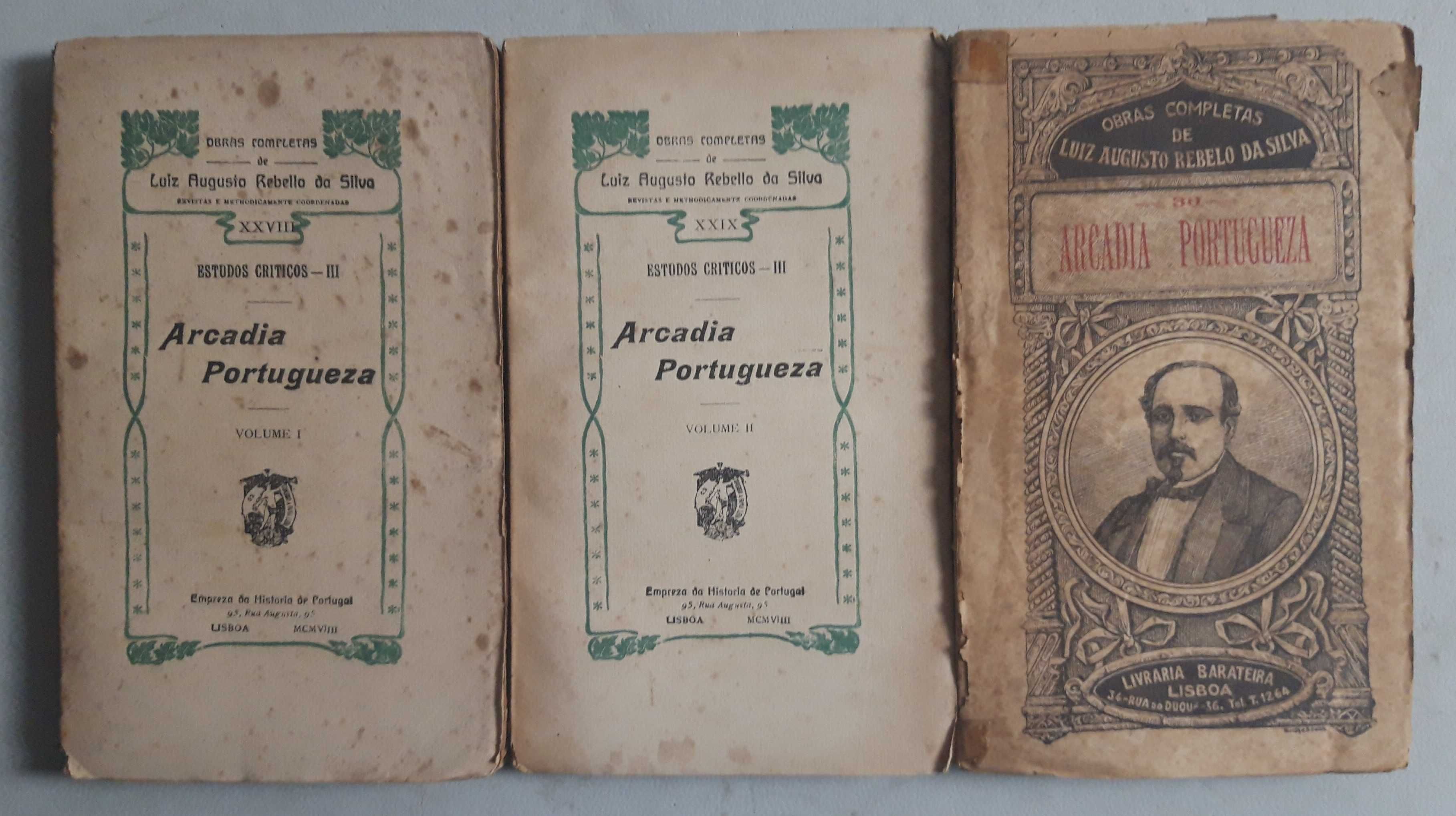 3 Livros - Luiz Augusto Rebello da Silva - Arcadia Portuguesa