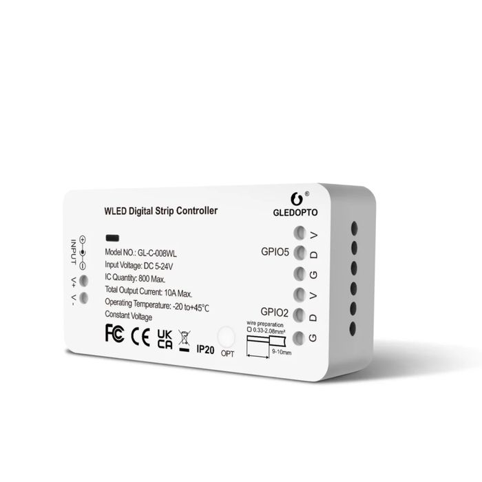 Controlador led GLEDOPTO GL-C-008WL WLED - Novo