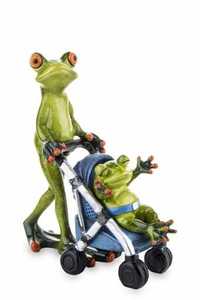 Figurka żaba z wózkiem