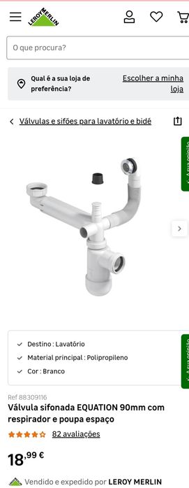 Sifão Equation 90mm com respirador