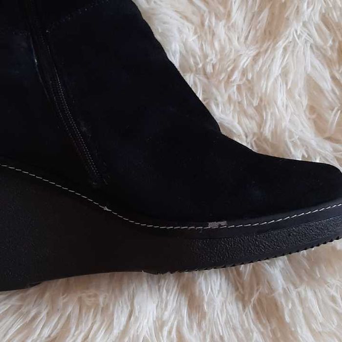 Женские  сапоги из натуральной замши на цигейке р.38