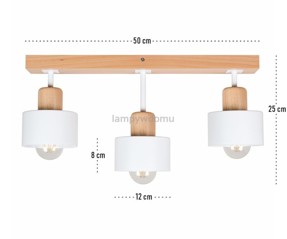 Lampy sufitowe, białe, drewno