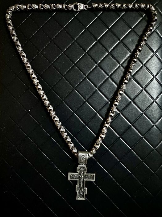 Срібний ланцюг з хрестом, 925 проби, вага 85 г.