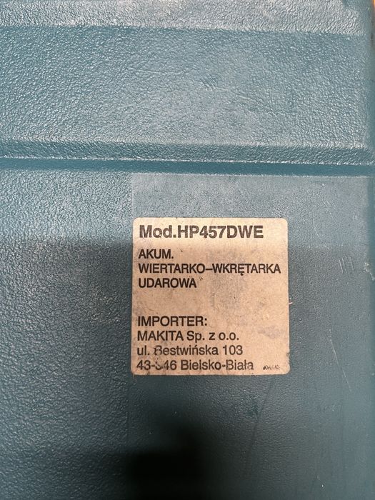 Zestaw wiertarko- wkrętarka udarowa Makita HP457DWE