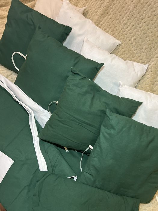 Бортики/подушки в ліжечко+постіль