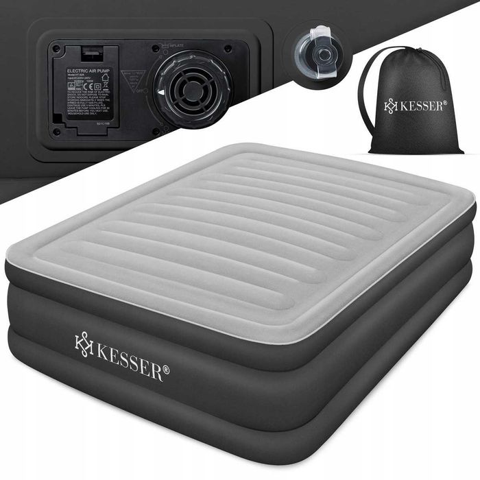 Materac dwuosobowy KESSER 203 x 152,5 x 51 cm szary (1270)