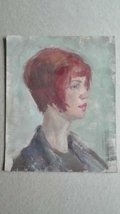 Григорьев С.А. (1910-1988 Киев ) Портрет девушки Гали 1977г.