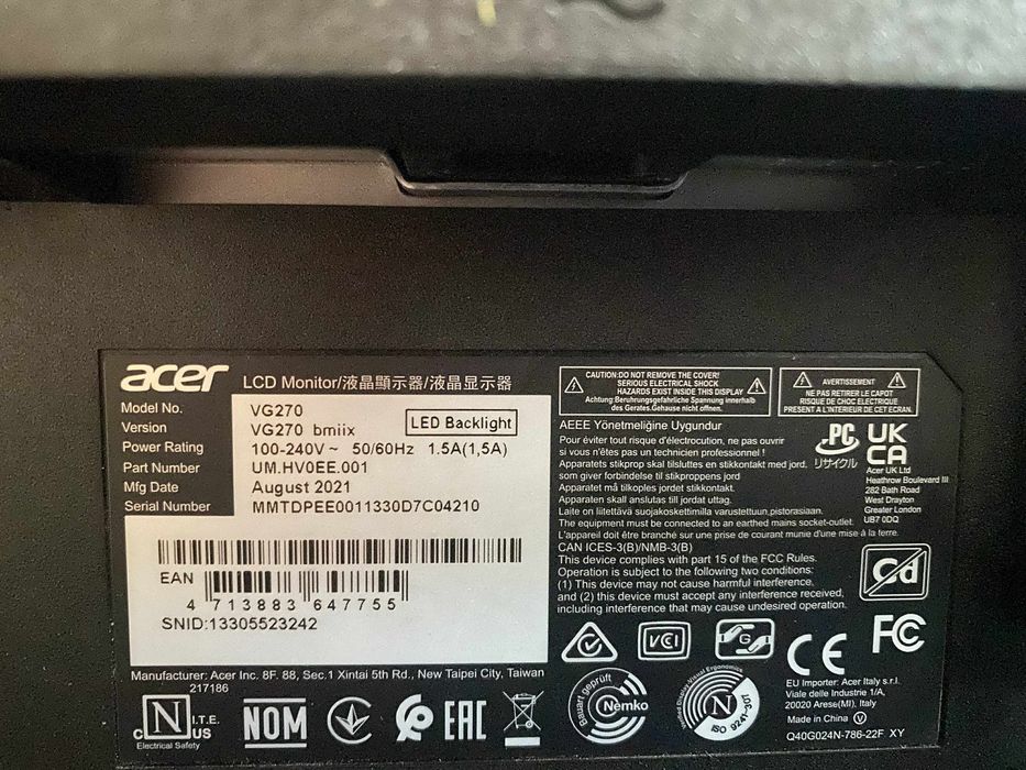 Monitor Acer Nitro VG270 bmiix