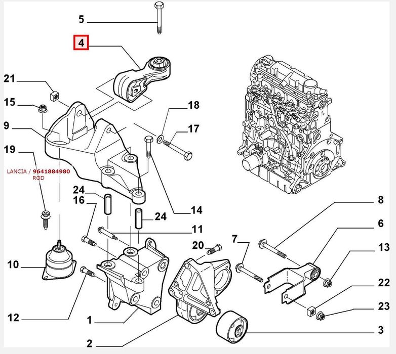 Подушка двигателя верхняя правая Lemforder 36486 01 гитара