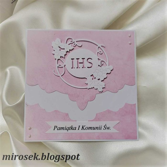 Komunia kartka dla dziewczynki ręcznie robiona