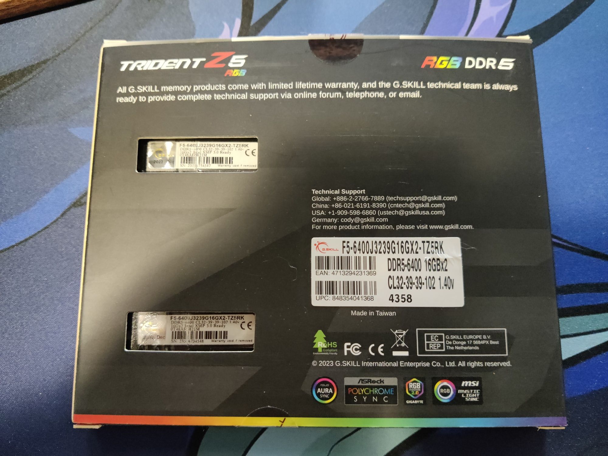 Gskill Trident z5 6400mhz cl32 RGB 2x16