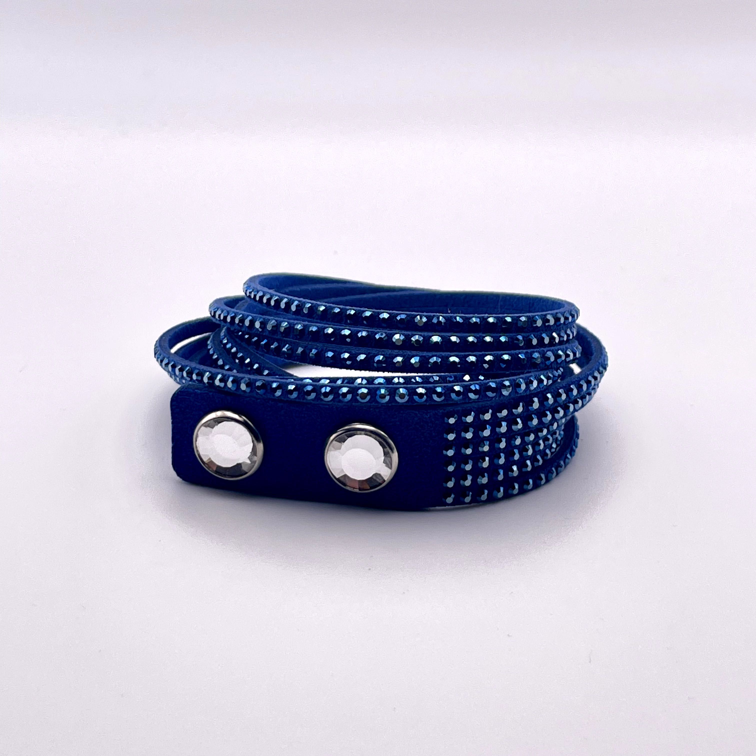Wyjątkowa bransoletka Swarovski Slake z kryształkami - ciemnoniebieska