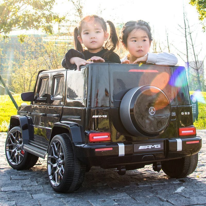 Детский электромобиль двухместный джип Mercedes G63 на аккумуляторе