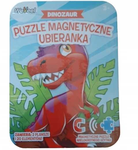Puzzle magnetyczne w puszce Dinozaur