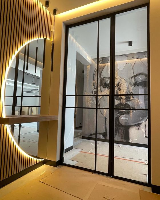 Drzwi loft / ścianka loft/ witryna szklana metalowa / drzwi loftowe