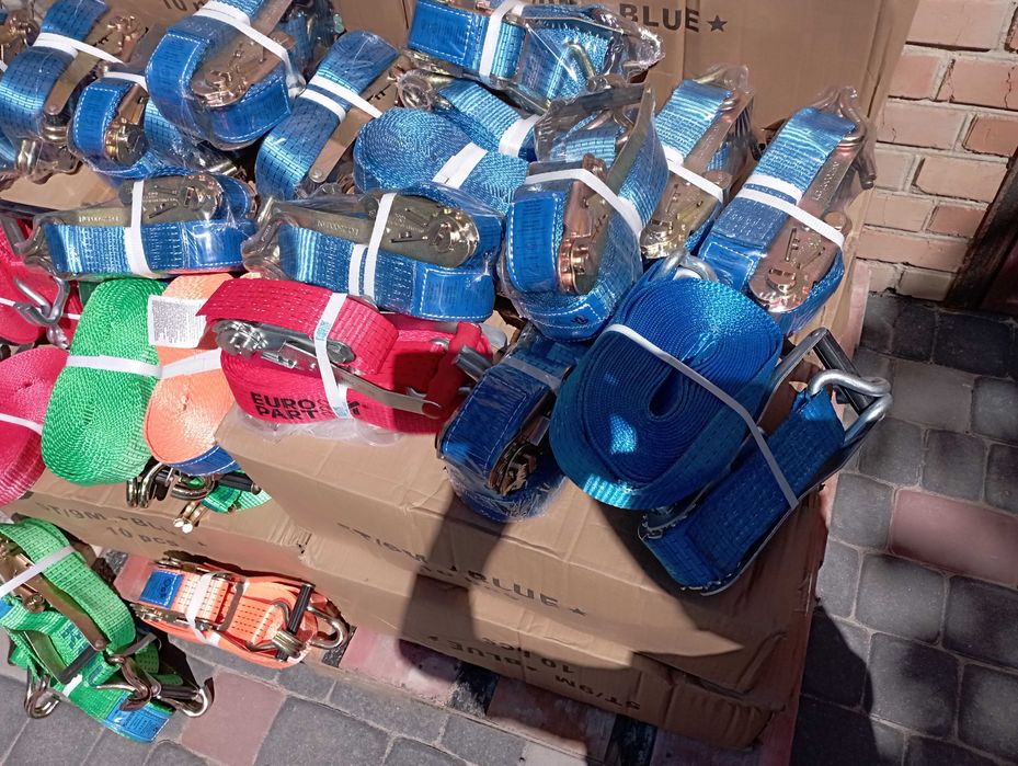 Ремні,трещітки,багор,кутники,трос пломбування,планка блокув.гумовімати