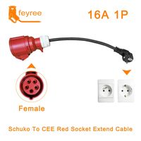 Перехідник Red CCE 16A на вилку Schuko 16A для домашньої електромережі