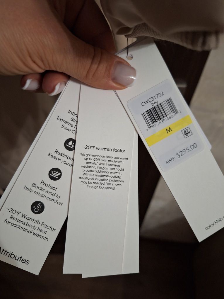 Стьобана куртка-пуховик максі Calvin Klein, р. М, L