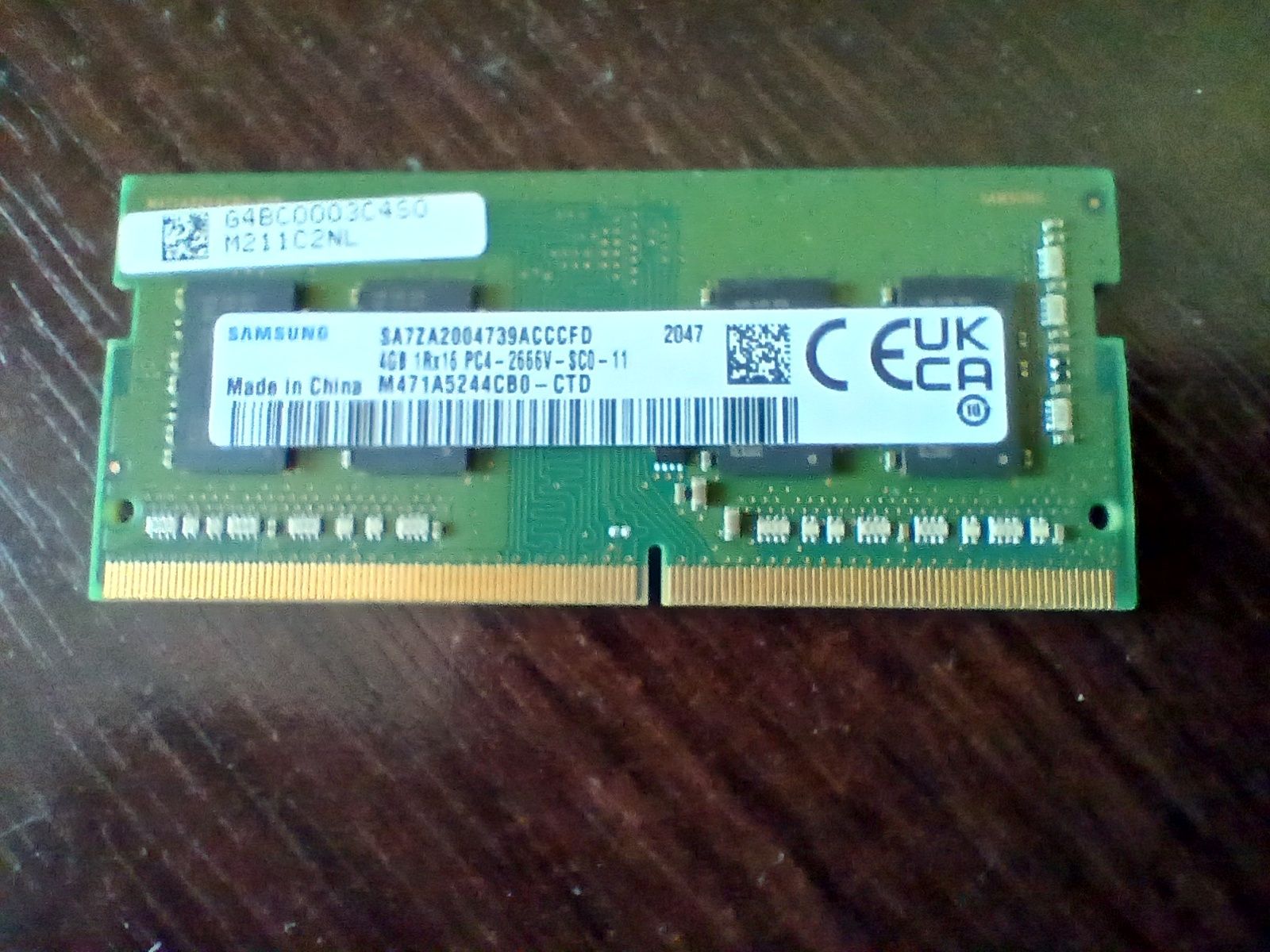 Pamięć ram DDR 3 pojemności 4 GB firmy Samsung