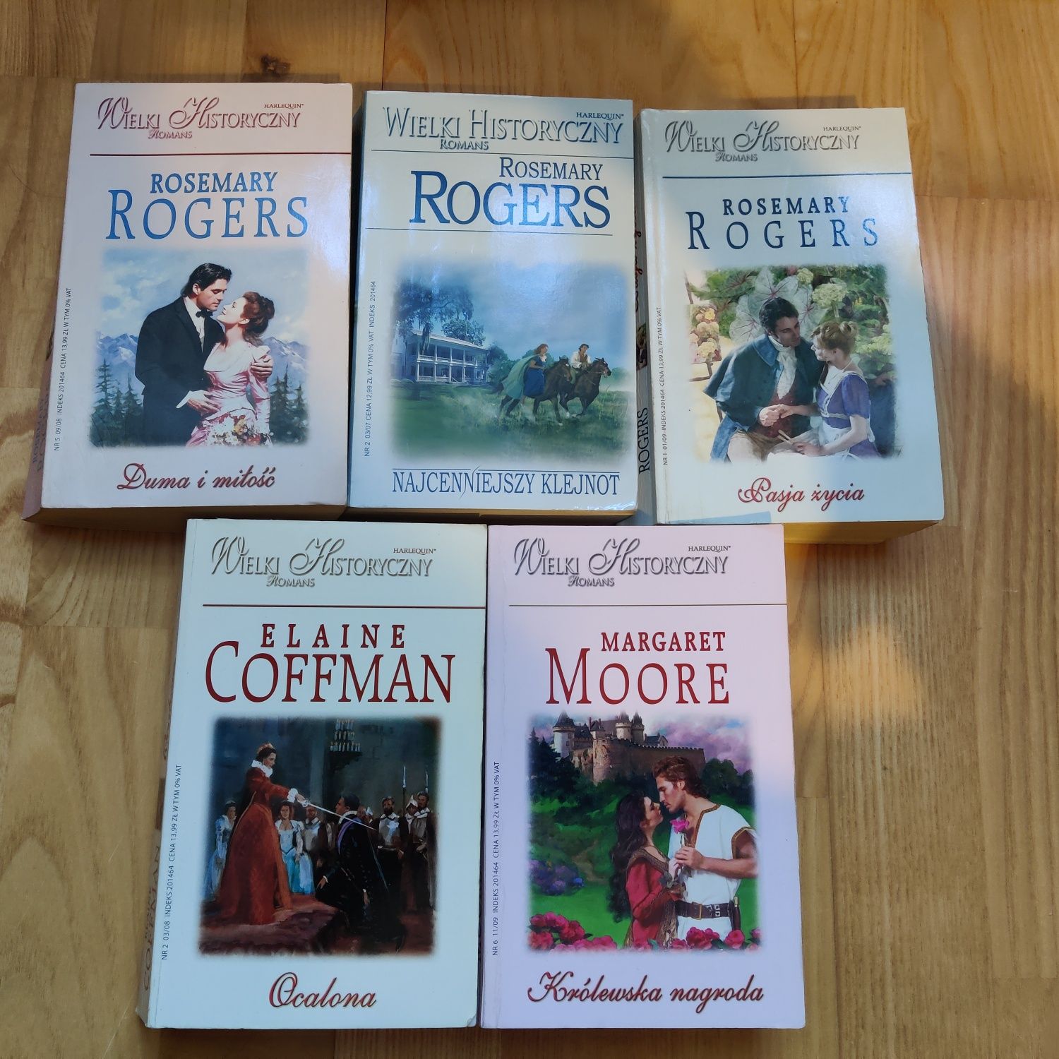 Zestaw 5 romansów historycznych Harlequin Rogers, Coffman, Moore