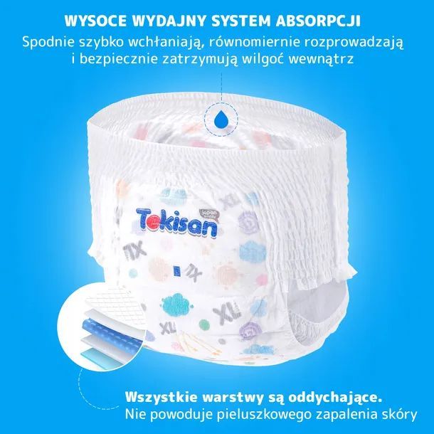 Pieluchy Tokisan Rozmiar 4(8-13Kg)Pieluchomajtki Premium Pants 220 Szt